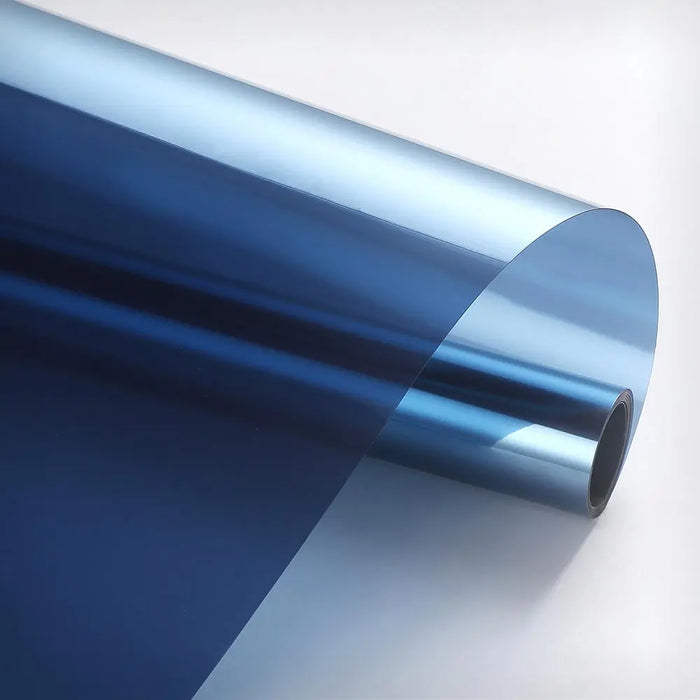 BDF 1SBL Window Film Static Cling Heat Rejection and Daytime Privacy Silver & Blue
