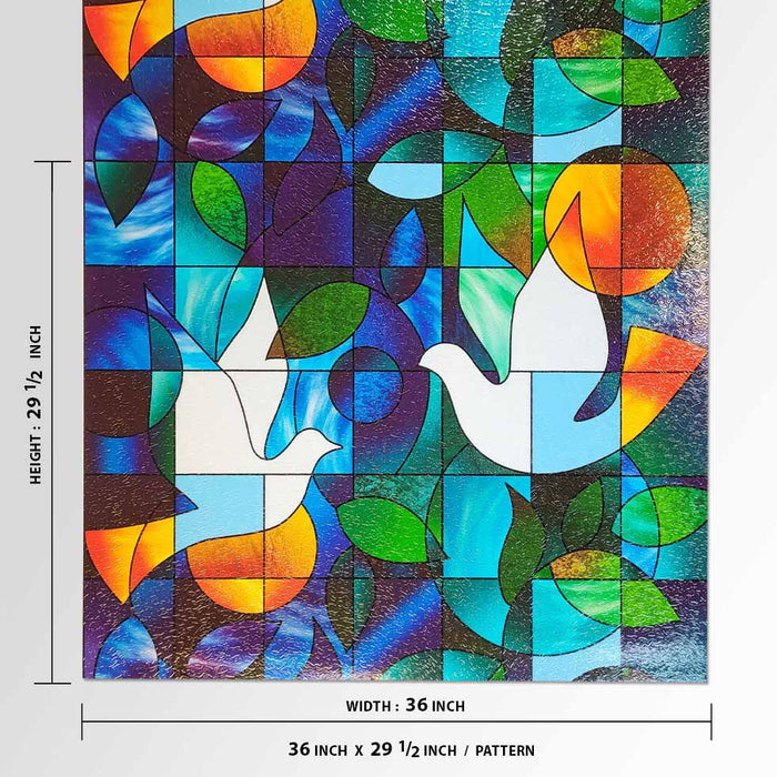 BDF 3DV Window Film Dove Stained Glass