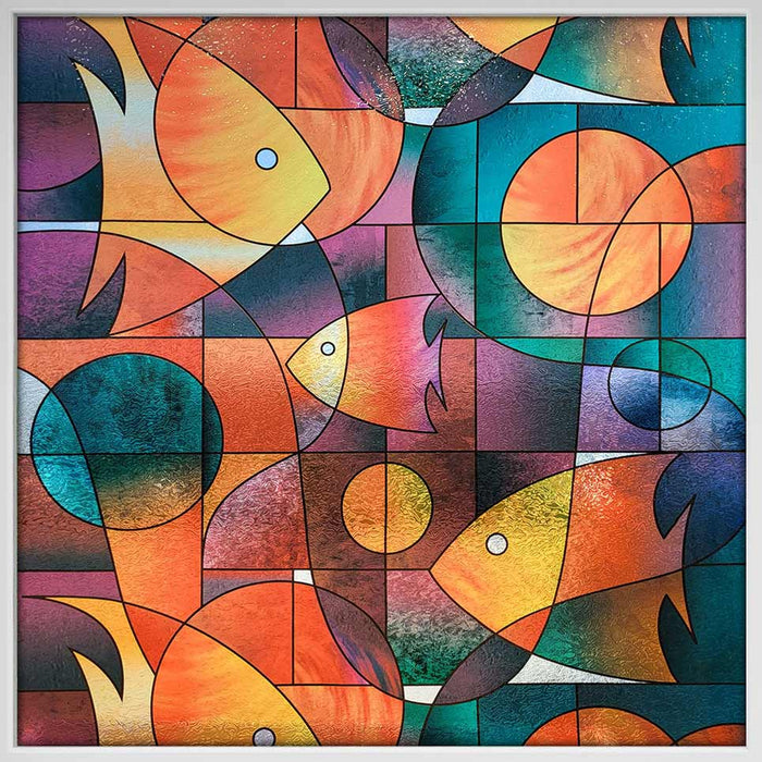 BDF 3FSH Window Film Fish Stained Glass