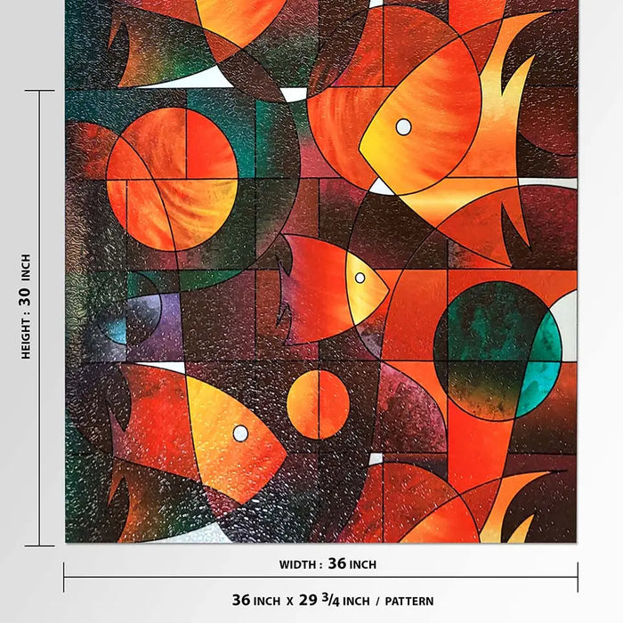 BDF 3FSH Window Film Fish Stained Glass