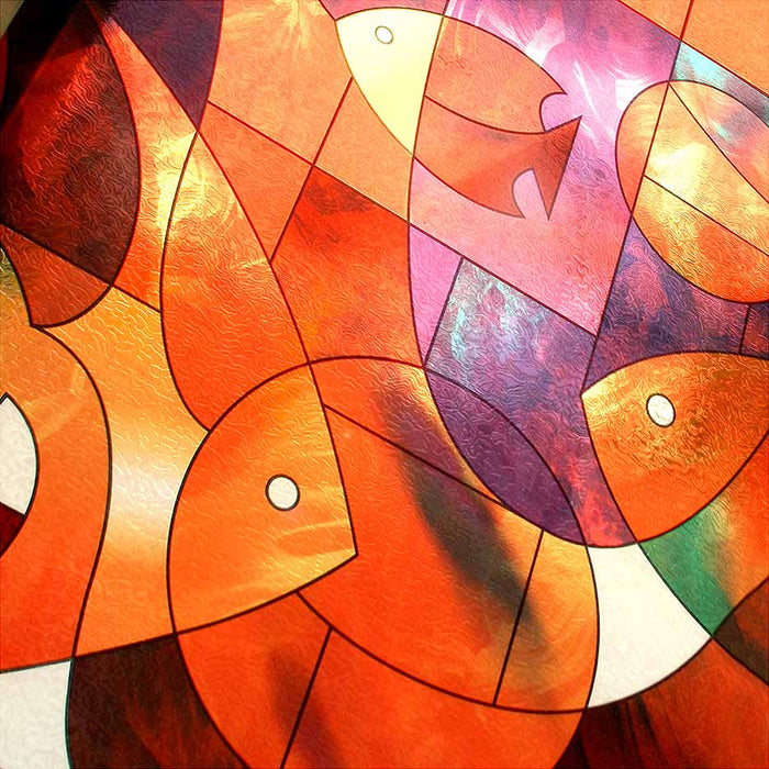 BDF 3FSH Window Film Fish Stained Glass