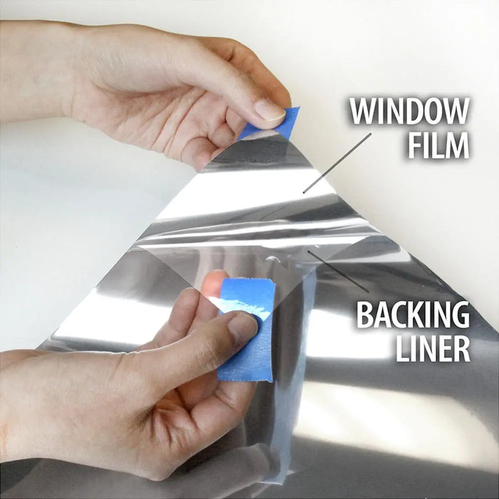 BDF 1SIL Window Film Static Cling Heat Rejection and Daytime Privacy Silver