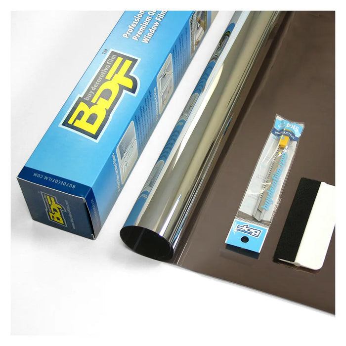 BDF PRBR Window Film Premium Color High Heat Control and Daytime Privacy Bronze Outside, Silver Inside