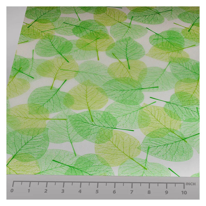 BDF 4GLVW Decorative Window Film Green Leaves on White