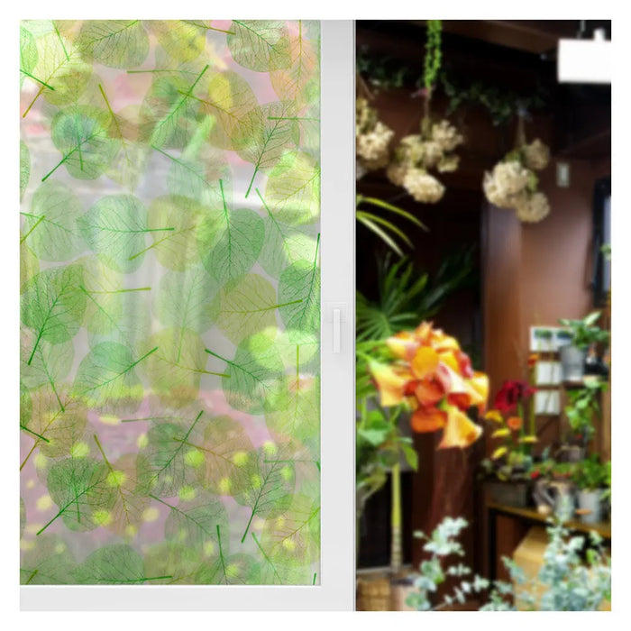 BDF 4GLVW Decorative Window Film Green Leaves on White